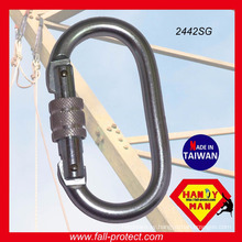 Fall Arrest Manufacturers Screw Lock 25kN Galvanized Steel Oval Carabiner